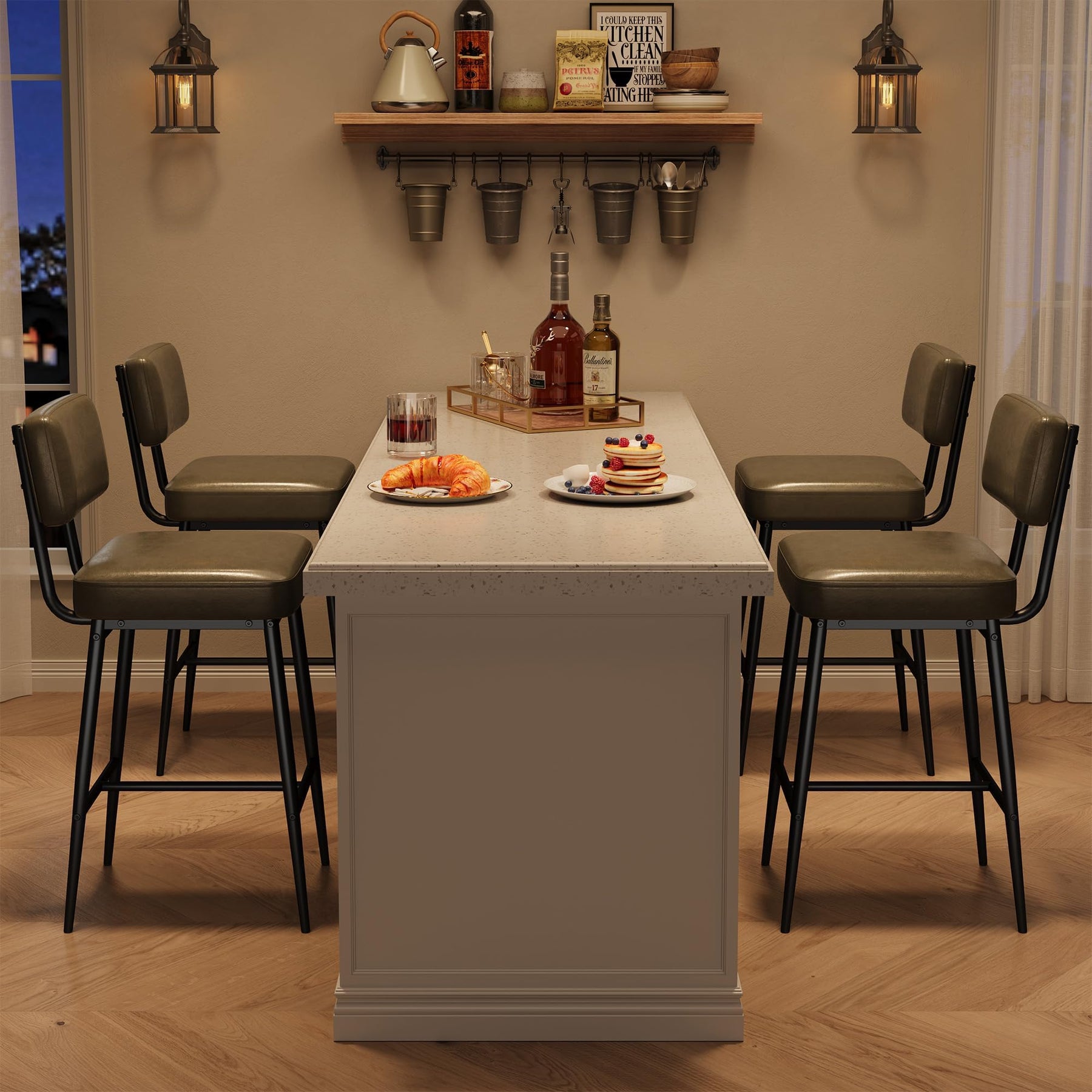 Barhocker mit Metallbeinen