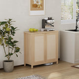 Garvee Sideboard, 2er-Set, Rattanfronten, verstellbare Regale, für Wohnzimmer und Esszimmer, Helle Eiche