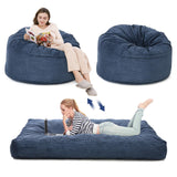 Garvee Sitzsackbett aus Cord in Marineblau, Queen-Size, 2-in-1, für Wohnzimmer und Schlafzimmer - Marineblau