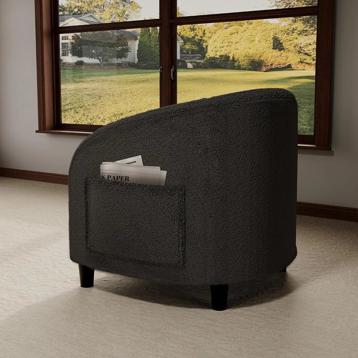 Garvee Velvet Club Chair, U Rückenlehne, Gepolstert, Retro, Für Wohnzimmer & Schlafzimmer