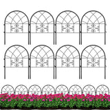 Garvee Gartenzaun 8-Teilig 26x20 Zoll Metall Rostfrei Flexibel Für Hunde Blumenbeete Terrasse Schwarz - 