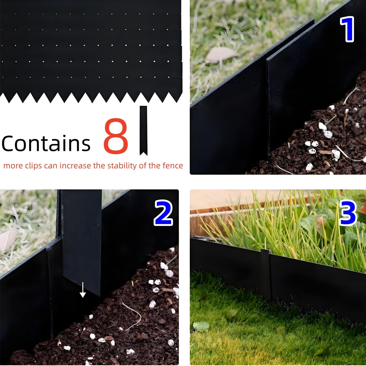 Schritt-für-Schritt Montage der Gartenbegrenzung mit Verbindungsklammern