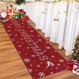 Garvee Weihnachtsteppichläufer Mit Elch, Weihnachtsbaum & Schneeflocke Muster Für Flur, Wohnzimmer, Küche, 60x180 cm, Rot - Verrotten
