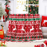 Garvee Weihnachtsdecke Sherpa Flanell 50x60 Rot Grün Kuschelig Warm Reversibel Sofa Couch Dekoration