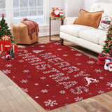 Garvee Wohnzimmer Teppich Weihnachtsteppich Roter Elch Waschbar Rutschfest Für Schlafzimmer Küche Esszimmer Büro 160x230 cm - Verrotten