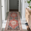 Garvee Boho Vintage Blumenmuster Teppich Waschbar Weich Kunstfell Samt Rutschfest 80 x 150 cm Mehrfarbig für Wohnzimmer Schlafzimmer Badezimmer Küche Eingangsbereich Büro