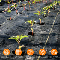 Garvee Unkrautvlies & Unkrautfolie 100g/m² (1,98 x 91,44m) – Profi Mulchvlies UV-stabil & Wasserdurchlässig, Robustes PP-Gewebe für Garten & Landschaftsbau, Schwarz