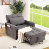 Garvee 3-In-1 Klappsofa Schlafsessel Mit Bettfunktion, Leinenstoff, Platzsparend, 192 x 96 x 59 cm, Dunkelgrau - Dunkelgrau