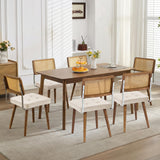 Garvee Esszimmerstühle 6er-Set, gepolstert mit Schaumstoff, ergonomische Rückenlehne, Beige - Beige