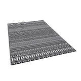 Garvee Boho Teppich Läufer Schmutzabweisend Pflegeleicht Niedriger Flor Für Wohnzimmer Schlafzimmer Wintergarten Flur Innen Außenbereich 80x150cm Tiefschwarz - 