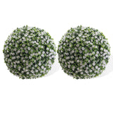 Garvee 15 Zoll Künstliche Blumen-Topiary Kugeln 2er Set, Wetterfest, Wartungsfrei, PE-Material, Für Garten & Hochzeit Deko, Grün - Wie gezeigt