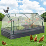 Garvee Metall Hochbeet mit Abdeckung – Korrosionsbeständig, Witterungsfest, Robust & Vielseitig für Garten & Terrasse - Grau