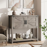 Garvee Farmhouse Konsolentisch Holz Mit 2 Türen Für Küche Und Flur, 31.5"x14.2"x33.9", Grau, Robust Und Multifunktional - Grey