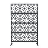 Garvee Metall Sichtschutzwand 71"x46" - Wetterfest, Rostfrei, Freistehend Für Garten & Terrasse, Schwarz, Geometrisch - schwarz