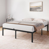 Garvee 14 Zoll Queen Metallbettgestell Mit Robusten Metalllatten Für Schlafzimmer, 14 Zoll Höhe, Schwarz, Geräuschfrei, Kein Boxspring Nötig - Schwarz, 14 Zoll