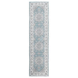 Garvee Weicher Teppich Waschbarer Vintage Teppich Für Schlafzimmer Und Wohnzimmer Rutschfester Teppich 60 x 230 cm Blau