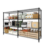 Garvee 59" Metallregal 4-Stufig L-Förmig Verstellbare Drahtablagen Für Küche Büro Garage, 1060 lbs Tragkraft, Schwarz