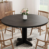 Garvee Runder Esstisch 47" Mit Metallrahmen Und MDF-Platte Für 4 Personen, Küche & Esszimmer, Rustikales Design, Braun - braun