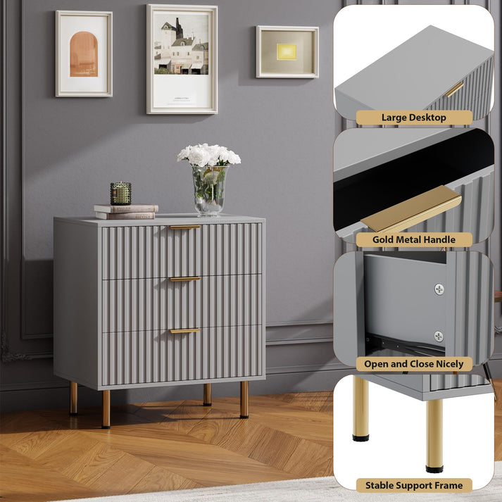 Kommode mit geriffelten Fronten – modernes Design