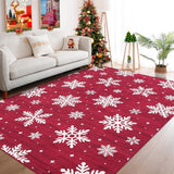 Garvee Groß Modern Weihnachtsteppich Mit Weihnachtsrand Schneeflocke Für Wohnzimmer Schlafzimmer Esszimmer 140x200 cm Mehrfarbig
