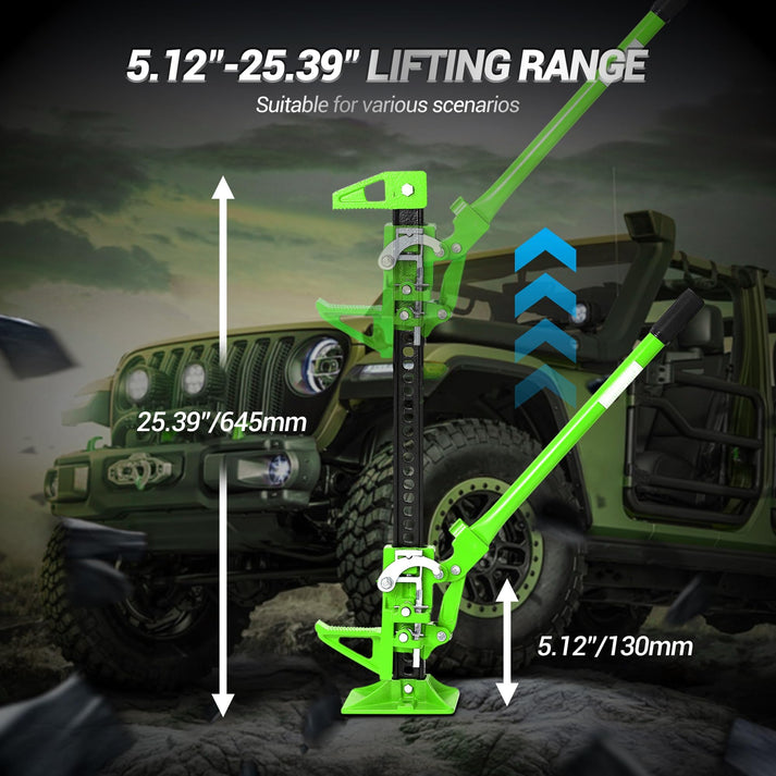 Verstellbarer Hubbereich des Farm Jacks