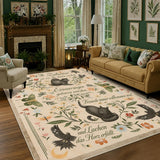 Garvee Waschbarer Katzenteppich Rutschfest Kurzflor Tier- Und Blumenmuster Für Wohnzimmer Schlafzimmer Kinderzimmer Büro Camel 160x230cm