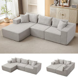 Garvee 108" Modular Cloud Sectional Couch Mit Chaise, Boneless Komfort, L-Förmig, Polymerstoff, Sofa-Bett, Wohnzimmer, Komfortabel, Vielseitig