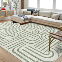 Garvee Washable Teppich 80 x 150 cm Kurzflor Rutschfest Teppich Für Schlafzimmer Wohnzimmer Esszimmer Hellgrün