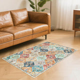 Garvee Flurteppich-Läufer 80 x 150 cm Waschbar Vintage Blumen Schlafzimmer Küche Rutschfest - Orange