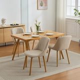 Garvee Esszimmerstühle 4er-Set, moderne Polsterstühle mit gebogener Rückenlehne & Holzbeinen, Beige, gepolstert