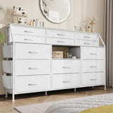 Garvee Kommode, Stoffschubladen, für Schlafzimmer und Wohnzimmer, Weiß - Weiß
