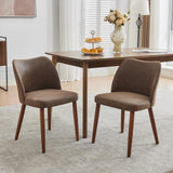 Garvee Esszimmerstühle 2er-Set, gepolsterte Küchenstühle mit PU-Leder, ergonomischer Rückenlehne und Gummibaumholzbeinen, moderne Polsterstühle für Esszimmer & Wohnzimmer, Dunkelbraun - Dunkelbraun