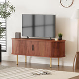 Garvee Medienkonsole 120 cm Rotbraun, Kompakt TV-Schrank mit Schiebetür, Platzsparend Aufbewahrungsschrank für Schlafzimmer Wohnzimmer - Rotbraun
