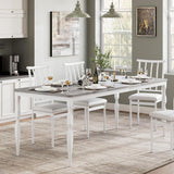 Garvee Rechteckiger Esstisch 180 cm, für 6–8 Personen, Metall, Landhausstil, Grau - Grau