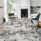 GARVEE Waschbarer Teppich 200 x 290 cm, Rutschfester Wohnzimmerteppich in Grau, Weich & Pflegeleicht, Faltbarer Kurzflor Teppich für Schlafzimmer, Esszimmer & Flur - Grau