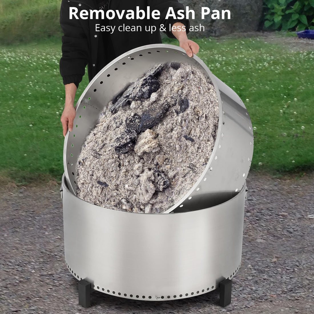 Entnehmbarer Aschekasten zur einfachen Reinigung