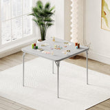 Garvee Klapptisch 71 cm Hoch, PU Polster, Metall, Tragbar, Für Wohnzimmer, Büro & Camping - Grau