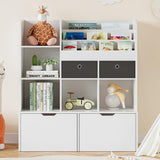 Garvee Spielzeug-Aufbewahrungsorganizer 47,8in Kinder Bücherregal mit Schubladen Modernes Holz-Regal für Spielzimmer Klassenzimmer Kinderzimmer