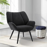 Garvee Ohrensessel aus Cord, hohe Rückenlehne, Holzbeine, Mid-Century Stil, für Wohnzimmer, Dunkelgrau - Dunkelgrau