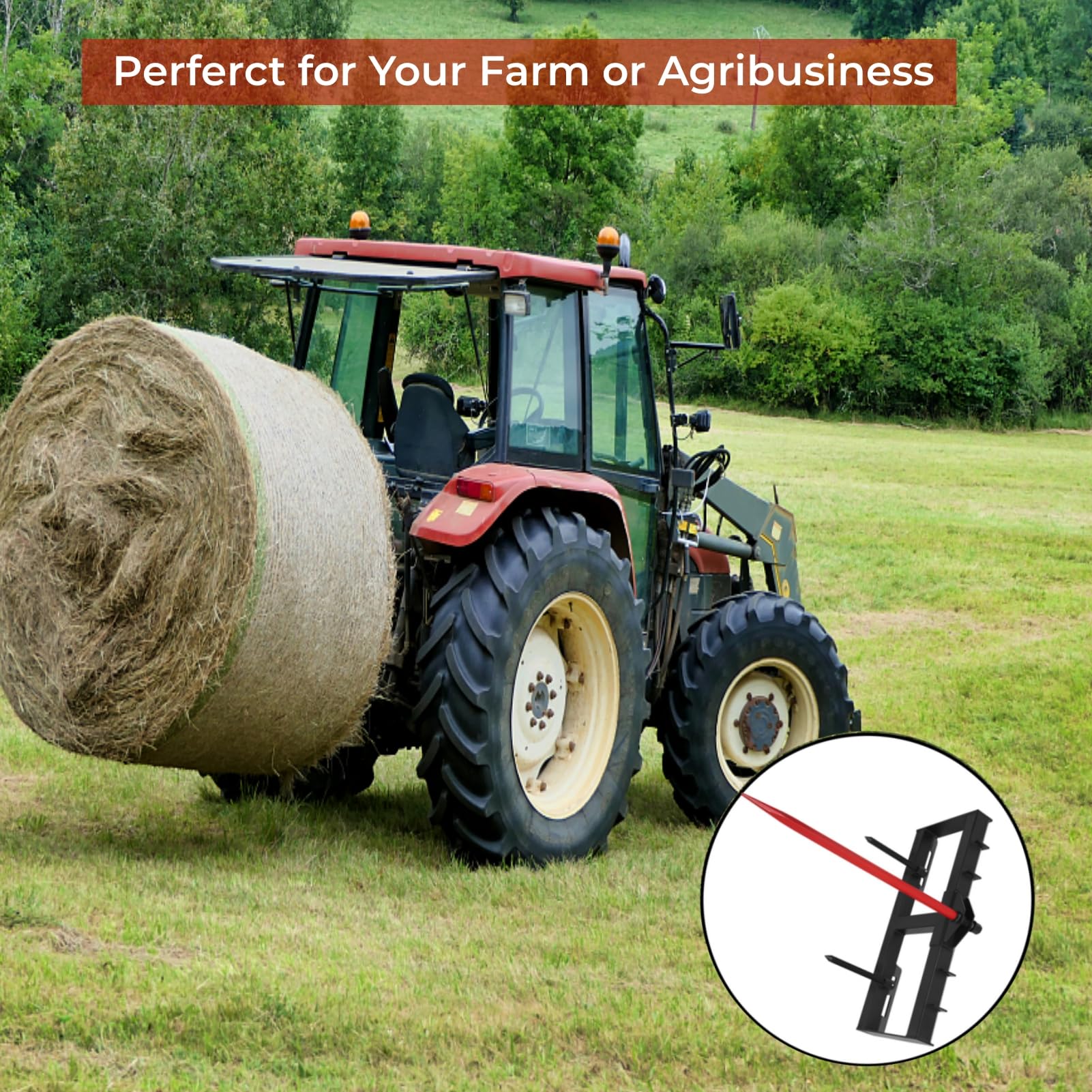 Garvee Heugabel 49 Zoll - 3000 lbs Kapazität - Federstahl Ausführung - Pulverbeschichtet - Für Traktoren & Landwirtschaft - Robust & Vielseitig