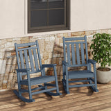 Garvee Adirondack-Schaukelstuhl-Set, 2 Stühle, Hohe, offene Rückenlehne, Marineblau - Navy Blue