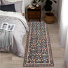 Garvee Indoor Bohemian Dekorativer Teppich Rot-Braunes Blumenmuster 80 x 150 cm Rutschfester Teppich mit Niedrigem Flor Geeignet für Wohnzimmer/Kinderzimmer/Spielzimmer