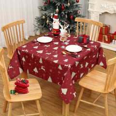GARVEE Weihnachtstischdecke Mit Hirschmotiv Wasserdicht Waschbar Goldfarben 137x137 cm Für Dinner & Party Festlich