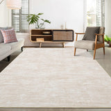 Garvee Modern Bereich Teppich 160 x 230 cm Beige Für Wohnzimmer Schlafzimmer Büro Esszimmer, Rutschfest, Maschine Waschbar, Große Faltbare Teppiche - Beige