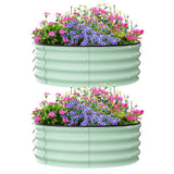 Garvee Erhöhte Gartenbeete 2er Set 3x3x1 FT Verzinkter Stahl Rostfrei Wetterfest Für Gemüse Blumen - Grün