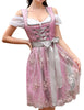 Garvee Dirndl Damen Midi Set 3 Teilig Elegant Kurz Trachtenkleid Rot 38 Für Oktoberfest