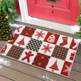 Garvee Weihnachts-Schmutzfangmatte Outdoor Rutschfest Waschbar Saugfähig 40x80cm Weiß