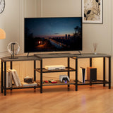 Garvee TV-Schrank, Fernbedienung, LED, USB, Kippschutz, Steckdosen, Grau - Grau