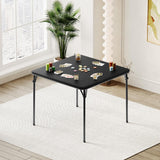 Garvee Klapptisch 71 cm Hoch, PU Polster, Metall, Tragbar, Für Wohnzimmer, Büro & Camping - Schwarz
