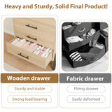 Garvee Freistehende Holzkommode Mit 5 Schubladen, Hoher Schrank, Schwarze Griffe Für Schlafzimmer & Büro, Stabil, Vielseitig, Modernes Design